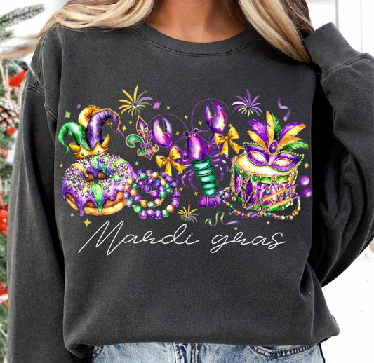 Mardi gras mix white transfer